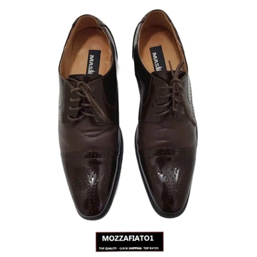 EUC  classy shiny men 9.5  genuine leather